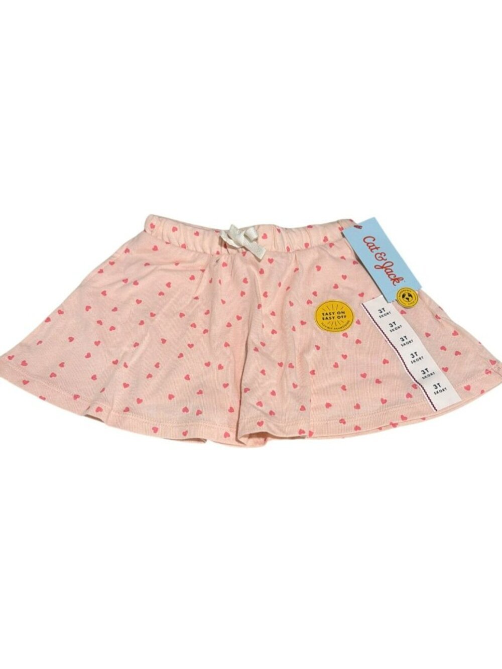 Cat & Jack Pink Heart Print Toddler Skort With Built-In Shorts New